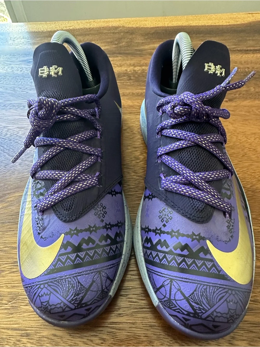 Nike KD 6 BHM Black History Month Purple Gold 599477-501 Boys Youth Sz 5.5Y